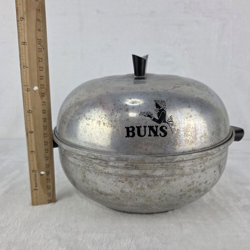 Vintage West Bend Bun Warmer Serving Oven MCM Aluminum Bread Warmer - Picture 5 of 14